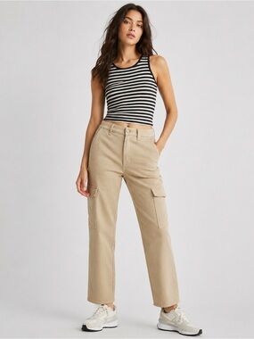 Splendid Cargo Straight Leg Ankle Utility Pants Khaki Gorpcore Women’s 25 NEW